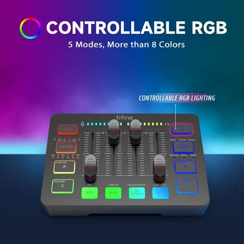 Fifine XLR Gaming Audio Mixer, individuelle Steuerung Sekey