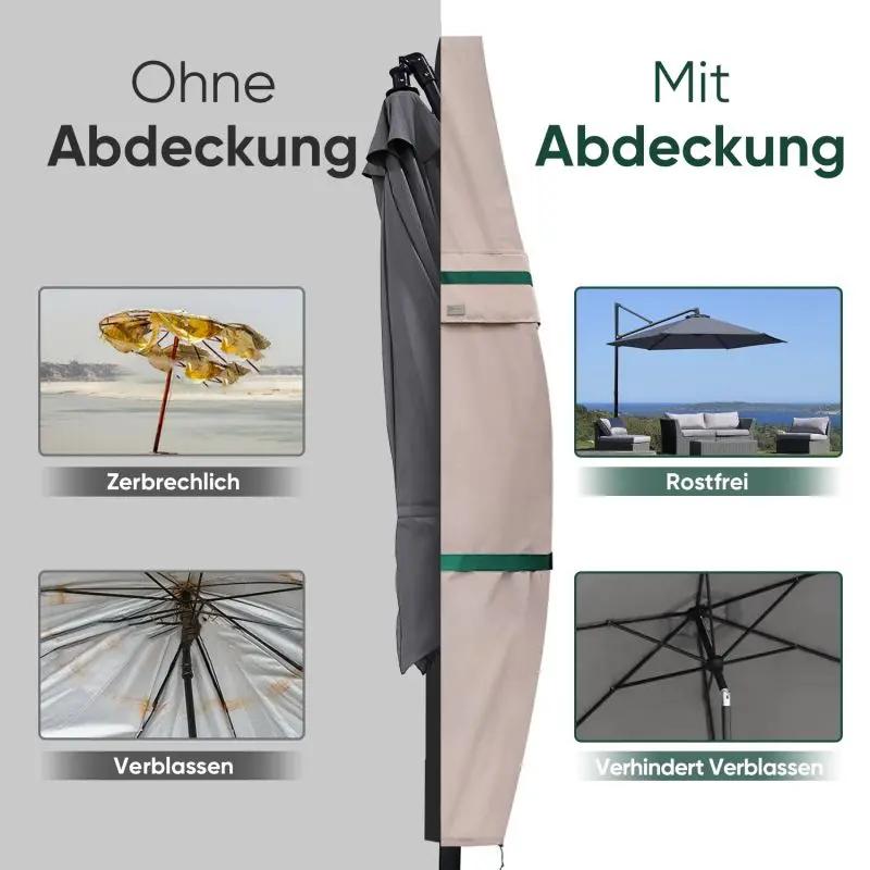 Sekey 260 x 40/70/50 cm Schutzhülle für 300 cm Ampelschirm, aus Polyester-Gewebe Sekey