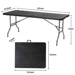 Sekey 180 cm Klappbar Gartentisch mit Tragegriff Sekey