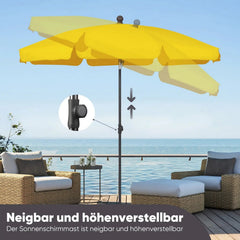 Sekey 200 cm Sonnenschirm mit Schutzhülle, Sonnenschutz UV50+ Sekey