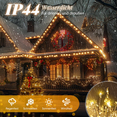 Salcar LED Cluster Lichterkette aus Kupferdraht – 5m/10m/15m/20m, 200–800 LEDs, Wasserdicht, 8 Modi, Timer & Memory, für Innen & Außen, Weihnachtsbaum, Garten, Hochzeit, Party – Warmweiß Salcar