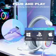 FIFINE USB Gaming Headset with Microphone, 3 EQ Modes and 50mm Driver