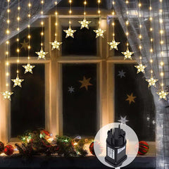 Salcar 3m LED Sternen Lichtervorhang, 16 Sternen, 222LEDs Salcar
