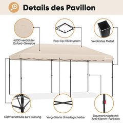 Sekey 300 x 600 cm Faltpavillon mit 6 Sandsack Sekey
