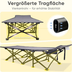 Sekey Feldbett Campingbett Klappbar 190×71×35 cm | 200 kg belastbar | 1200D Oxford | wahlweise mit 7 cm Matratze | Faltbare Camping- & Angelliege für Garten & Outdoor