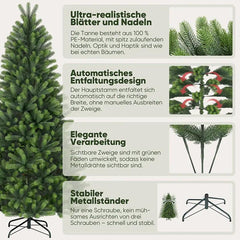 Salcar 180/210/240cm Künstlicher Weihnachtsbaum, Nordmanntanne, mit 762/1080/1576 PE Spitzen Salcar