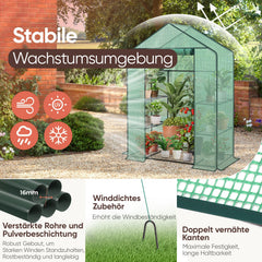 Sekey XL Foliengewächshaus 200×145×75 cm Stabiles Balkon-Gewächshaus mit 4 Regalböden für gesundes Pflanzenwachstum Sekey