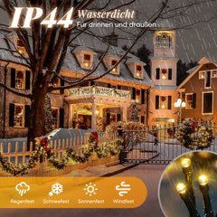 Salcar LED Lichterkette Außen – 10m/15m/20m, 150–300 LEDs, Wasserdicht, 9 Modi, Timer & Memory, Stufenlos dimmbar, 4 Farbtemperaturen (2800K–1800K), für Garten, Balkon, Party, Weihnachtsbaum Salcar