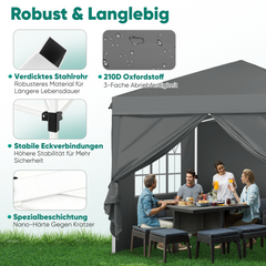 Sekey 3x3 m Faltpavillon mit 4 Seitenteilen