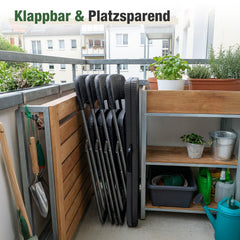 Sekey 5-teilig Gartenmöbel Set, 4 Stühle mit Tisch klappbar