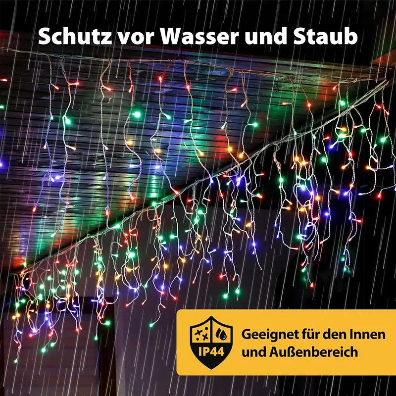 Salcar 2m/5m/10m LED Eisregen Lichterkette, 80/200/400 LEDs, 31V GS-zertifizierte Stromversorgung Salcar