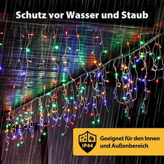 Salcar 2m/5m/10m LED Eisregen Lichterkette, 80/200/400 LEDs, 31V GS-zertifizierte Stromversorgung Salcar
