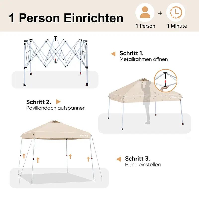 Sekey  300 x 300 cm Faltpavillon Mit Belüftetes Dach Sekey