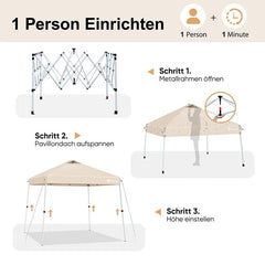 Sekey  300 x 300 cm Faltpavillon Mit Belüftetes Dach Sekey