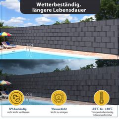 Sekey PVC Sichtschutzstreifen für Doppelstabmattenzaun – Sichtschutzband mit Befestigungsclips, UV-beständig & Wetterfest, Windschutz für Gartenzaun, Anthrazit
