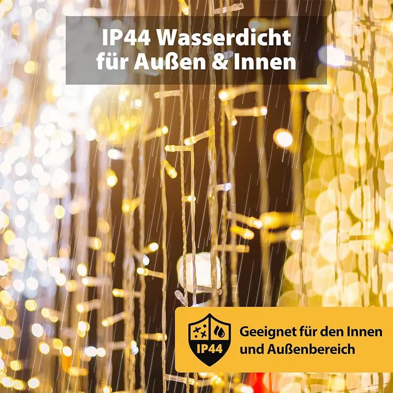 Salcar 2x2m/2x3m/6x3m LED Lichtervorhang, 160/240/600 LEDs, 31V GS-zertifizierte Stromversorgung Sekey