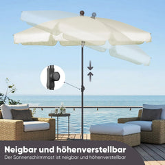 Sekey 200 cm Sonnenschirm mit Schutzhülle, Sonnenschutz UV50+ Sekey