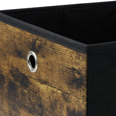 Sekey Aufbewahrungsboxen 6er Set 33 × 33 × 33 cm – Faltbare Stoffboxen mit Grifföse, stabile Ordnungsboxen für Kallax-Regale, Braun