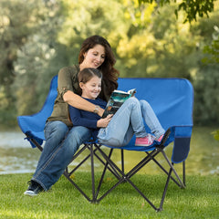 Sunula Faltbarer Campingsofa für 2 Personen, Tragbarer Campingstuhl bis 150 kg, Mit Armlehne und Tragetasche, Outdoor-Faltstuhl, Ideal für Picknick, Camping, Garten, Balkon, Angeln Sekey