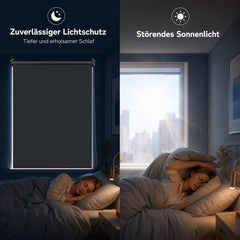 Salcar Thermorollo ohne Bohren Klemmfix Anthrazit – Verdunkelungsrollo für Fenster & Tür mit Thermobeschichtung, Sonnenschutz, Hitzeschutz & Sichtschutz