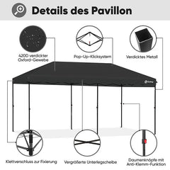Sekey 300 x 600 cm Faltpavillon mit 6 Sandsack Sekey