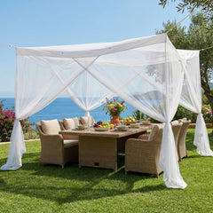 Sekey Moskitonetz Pavillon 3,5×2,5×2,5 m – Großes Fliegennetz für Pergola & Terrasse, Stabiler Mückenschutz Garten Outdoor mit Zubehör