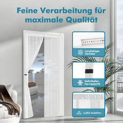 Sekey Magnet Fliegengitter Tür aus Polyester, mit Bändern, Weiß Sekey