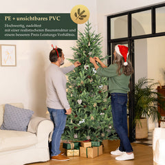 Salcar Künstlicher Weihnachtsbaum 150/180/210 cm, 90 % PE Spritzguss Premium Tannenbaum, naturgetreuer Christbaum mit Metallständer & Handschuhen – Dicht, Klappbar & Wiederverwendbar