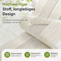 Salcar Doppelrollo Klemmfix Leinenoptik Beige – Duo Rollo ohne Bohren für Fenster, Zebra Rollo mit natürlicher Leinenstruktur und Sichtschutz