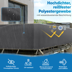 Sekey balcony privacy screen made of 100% polyester, anthracite
