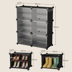Sekey Schuhschrank Schwarz – Modulares Stecksystem, stabil & platzsparend, ideal für Flur & Kleiderschrank Sekey