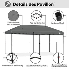 Sekey 300 x 600 cm Faltpavillon mit 6 Sandsack Sekey