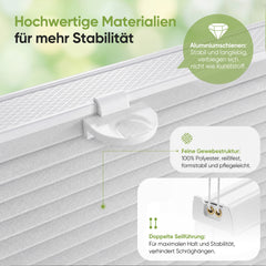 Salcar Wabenplissee Weiß ohne Bohren – Verdunkelungsplissee Thermo Doppelplissee Klemmfix für Fenster & Türen, Up & Down Plissee mit Hitze- und Schallschutz
