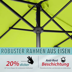 Sekey 300 x 160 cm Doppelsonnenschirm mit Kurbel, UV50+ Sekey