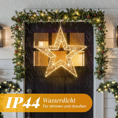 Salcar LED Weihnachtsstern 45 cm, Metall Leuchtstern mit 720 LEDs, 8 Modi & Timer, Stern Fenster Deko, Innen & Außen, Warmweiß Salcar