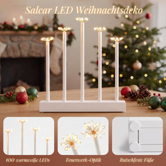 Salcar LED Feuerwerk Dekoleuchte mit 100 LEDs – Warmweiße Fensterdeko mit Timer & flexiblem Kupferdraht