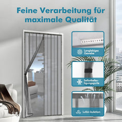 Sekey Magnet Fliegengitter Tür aus Polyester, mit Bändern, Grau Sekey
