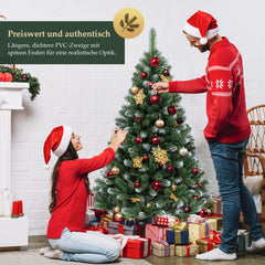 Salcar Künstlicher Weihnachtsbaum mit Schnee – 120/150/180/210 cm Christbaum, täuschend echt, mit Metallständer, PVC Tannenbaum für Innen & Außen