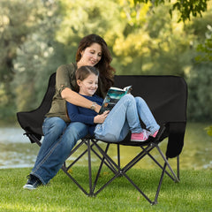 Sunula Faltbarer Campingsofa für 2 Personen, Tragbarer Campingstuhl bis 150 kg, Mit Armlehne und Tragetasche, Outdoor-Faltstuhl, Ideal für Picknick, Camping, Garten, Balkon, Angeln Sekey