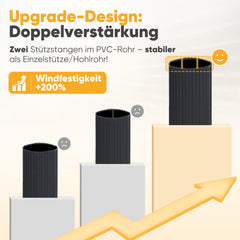 Sunula PVC Sichtschutzmatte, Balkon Sichtschutz, Doppelte Verstärkung, Ohne Bohren, Mit Kabelbindern, Wasserdicht, Windschutz, Balkonabdeckung für Garten Terrasse, Anthrazit SEKEYMALL