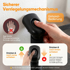 Sekey Ausziehbares Treppenschutzgitter 0–150 cm – TÜV & EN1930 zertifiziert, 97 cm hoch, feste Schraubmontage, Baby- & Haustiergitter für Treppe, Tür & Flur
