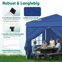 Sekey 3x3 m Faltpavillon mit 4 Seitenteilen