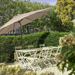 Sekey 270cm Sonnenschirm mit Kurbel, Knickbar im Sitzen, Sonnenschutz UV50+ Sekey
