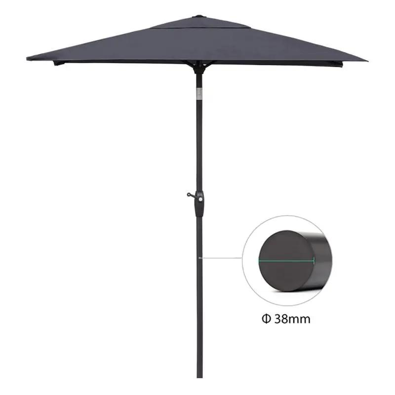 Sekey 210 x 140 cm Alu Sonnenschirm mit Kurbel, Sonnenschutz UV50+ Sekey