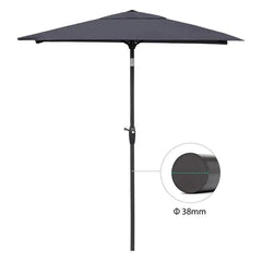 Sekey 210 x 140 cm Alu Sonnenschirm mit Kurbel, Sonnenschutz UV50+ Sekey