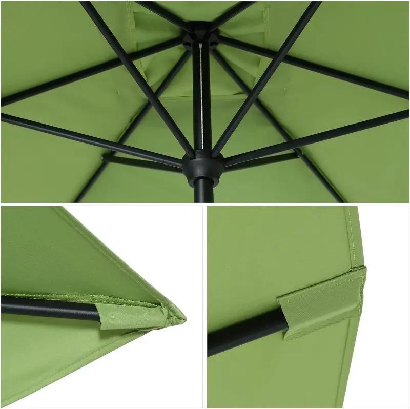 Sekey 210 x 140 cm Alu Sonnenschirm mit Kurbel, Sonnenschutz UV50+ Sekey