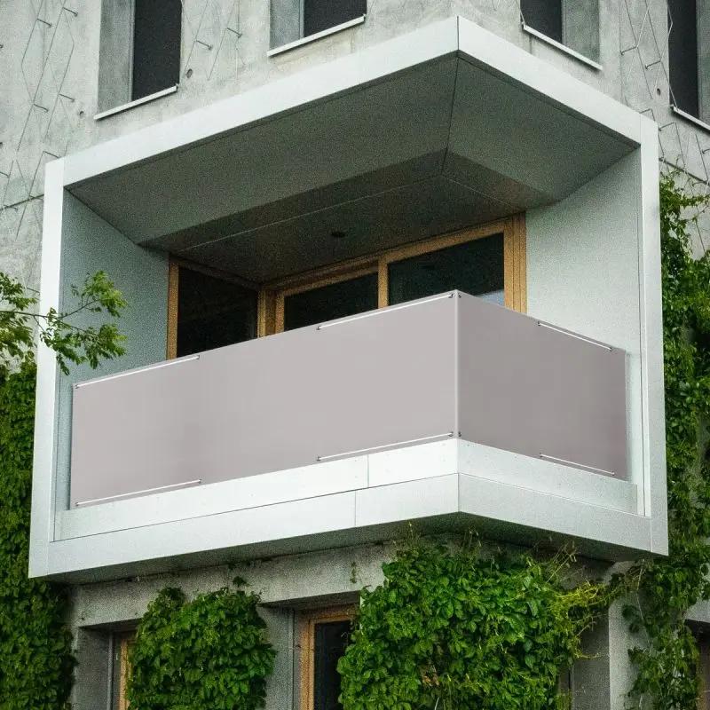 Sekey Balkon Sichtschutz aus 100% Polyester, Hellgrau Sekey