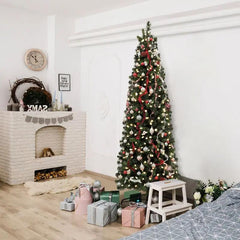 Salcar 180/210cm Künstlicher Weihnachtsbaum in Bleistiftform (schmal), mit 618/818 PVC Nadeln Salcar
