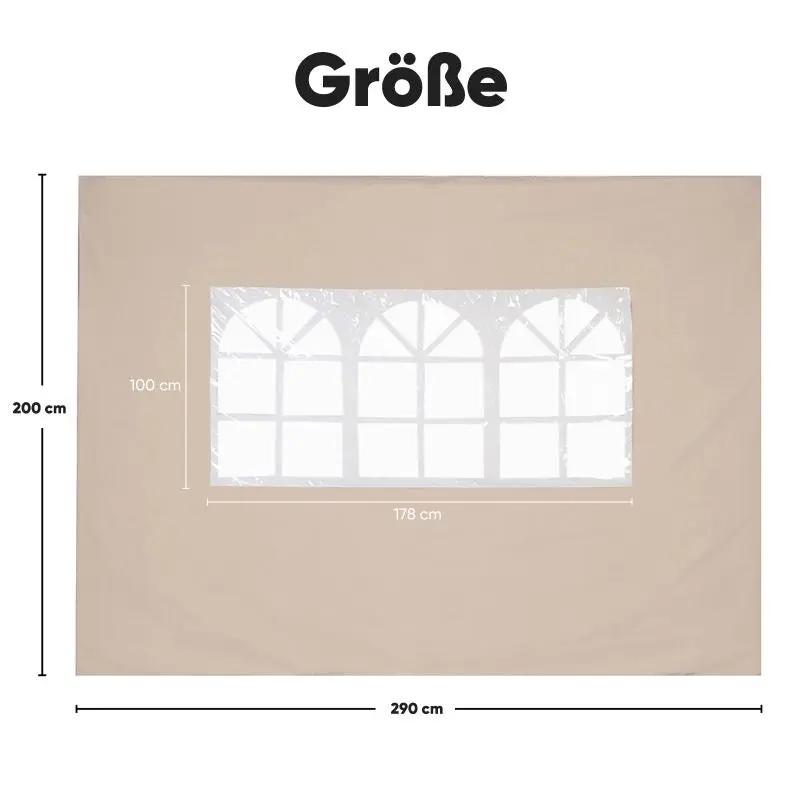 Sekey 3×3m Seitenwand für Pavillon, 2er Set, mit 2 Fenster Sekey