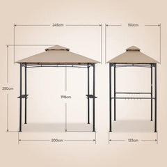 Sekey 245 x 150 x 250 cm Grillpavillon mit Ablage und Haken Sekey